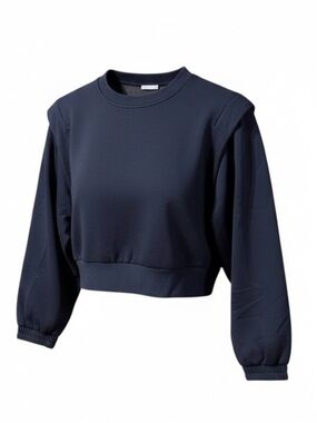Calia by Carrie Underwood Cropped Sweatshirt Black Crew Neck XS
